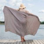 CUBA Strandhåndkle stripet fiolett