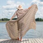 ISLA Strandhåndkle beigestripet