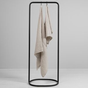 MARGO Badehåndkle beige 4 Beige linen striped bath towel