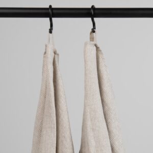 MARGO Badehåndkle beige 5 Beige linen striped bath towel, with hanging loops