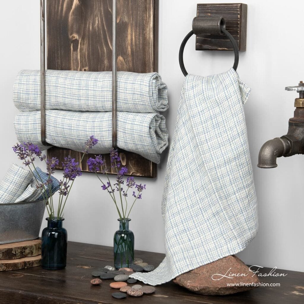 White linen towel, aspen.