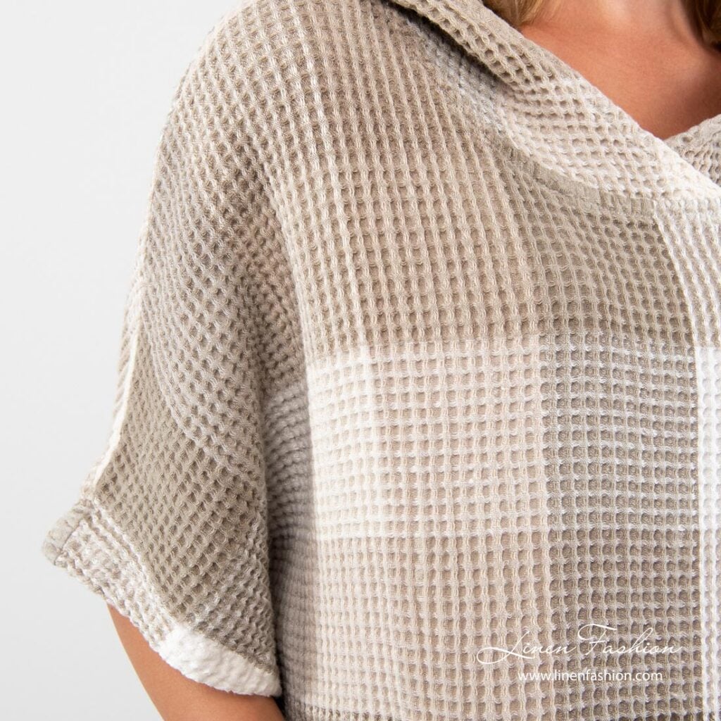 BINGO Poncho sand 4 Linen poncho towel with short sleeves