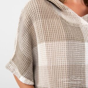 BINGO Poncho sand 20 Linen poncho towel with short sleeves