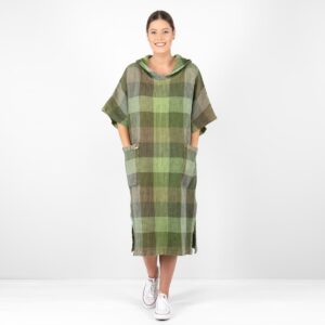 BINGO Poncho grønnrutete 13 green linen poncho bingo.