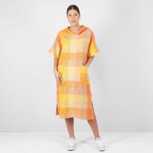 BINGO Poncho oransje rutete 7 orange linen poncho bingo.