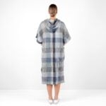 BINGO Poncho gråblå rutete