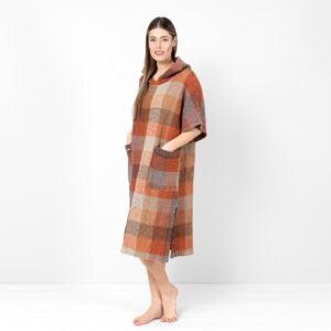 Brown linen poncho