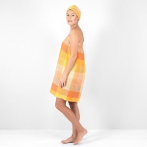 BINGO Omslagshåndkle oransje 12 orange linen wrap towel.