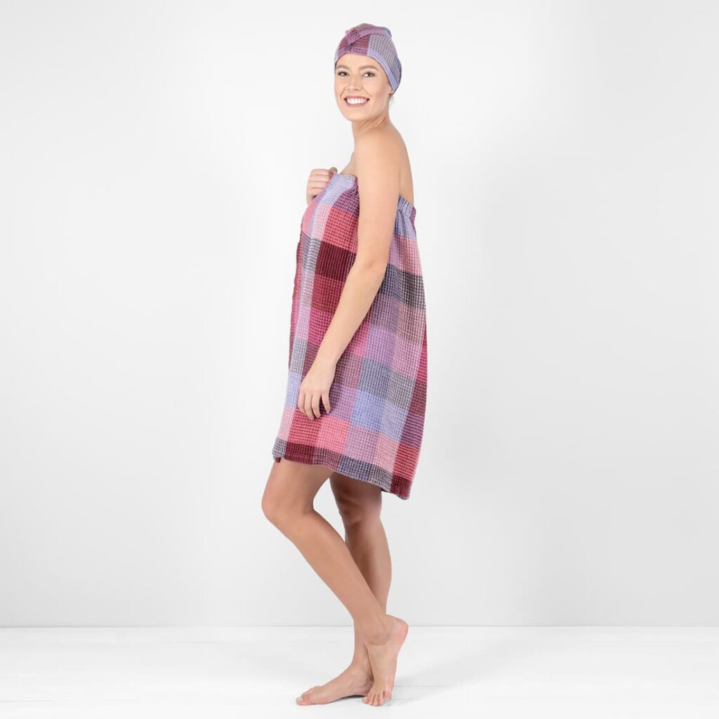 BINGO omslagshåndkle syrin 2 lilac wrap linen towel, bingo, waffle, washed.