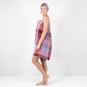 BINGO omslagshåndkle syrin 10 lilac wrap linen towel, bingo, waffle, washed.