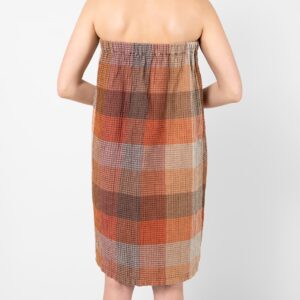 BINGO Omslagshåndkle brun 9 Brown linen wrap towel, elastic waist