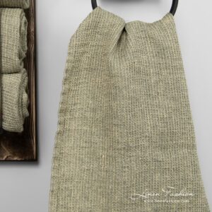 Yellowish green waffle weave linen towel