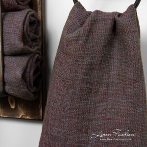 Multicolored linen towel, waffle pattern