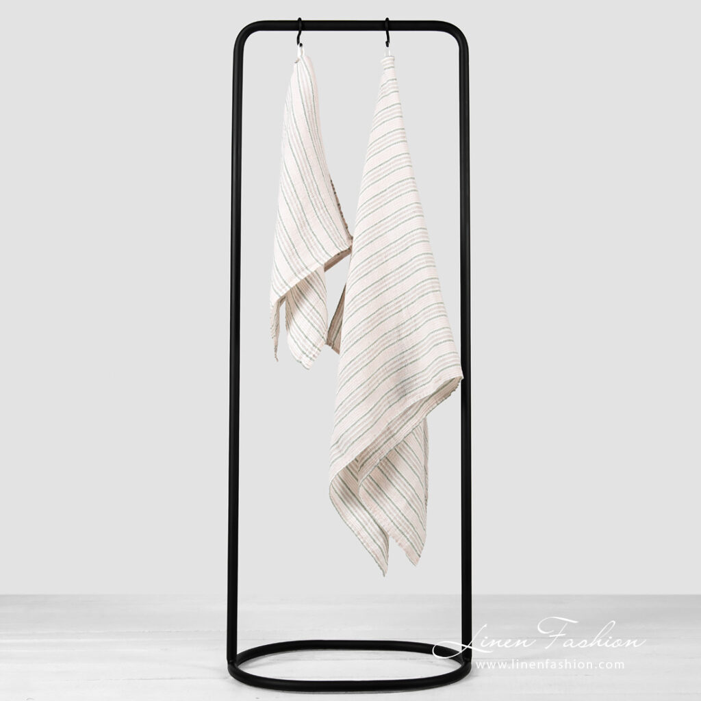 DOVERI Badehåndkle rosa 1 Linen pink waffle bath towel.