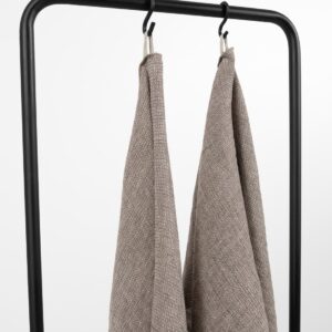 PURO Badehåndkle gråbrun 6 linen bath grey brown towel with hanger.
