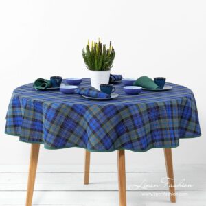 KARO Duk rund/oval blågrønn