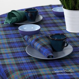 KARO Duk rund/oval blågrønn