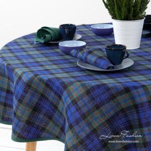 KARO Duk rund/oval blågrønn