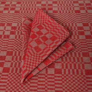 Red linen cotton napkin
