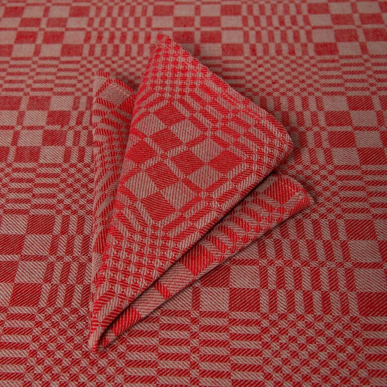 Red linen cotton napkin