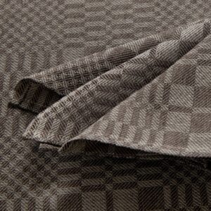 Brown linen cotton napkin, twill check pattern
