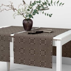 WILLOW brown linen cotton table runner