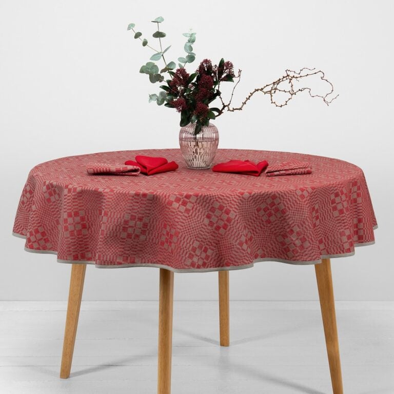 WILLOW round/oval tablecloth red