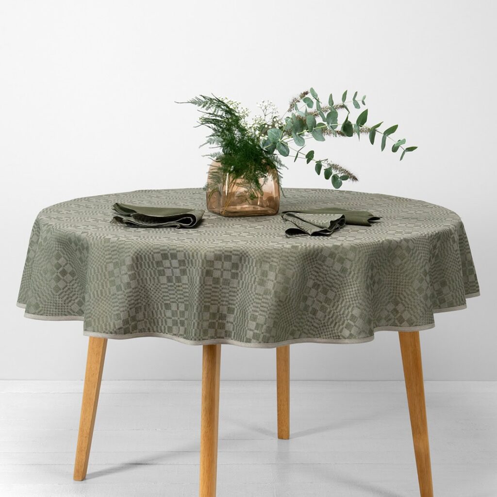 WILLOW round/oval tablecloth green