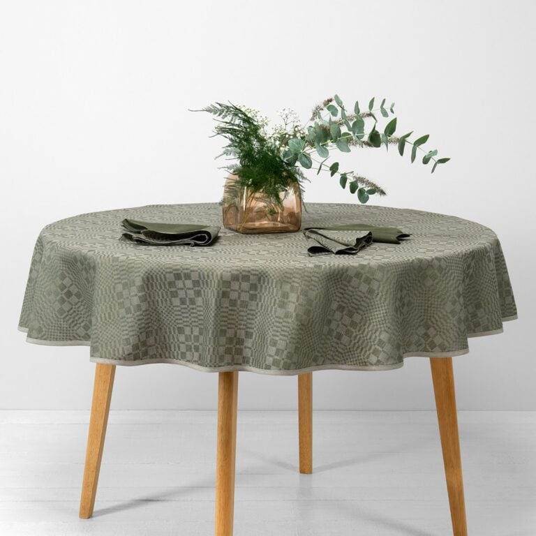 WILLOW round/oval tablecloth green