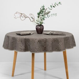 WILLOW round/oval tablecloth brown