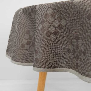 WILLOW round/oval tablecloth brown, linen cotton