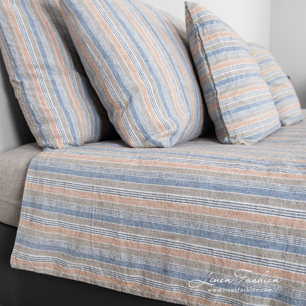 HAWAI Sengetøy 3 linen cotton bedlinen in stripes, duvet cover.