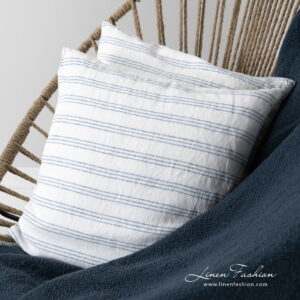 linen navy blanket with cushion cover from milky way collection.