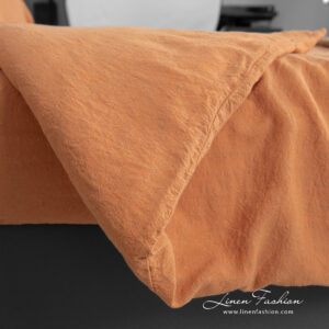 SAN DIEGO Sengetøy 13 linen cotton orange bedlinen with duvet cover different sizes.