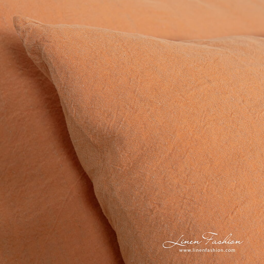 SAN DIEGO Sengetøy 9 linen cotton orange bedlinen, pillow case.