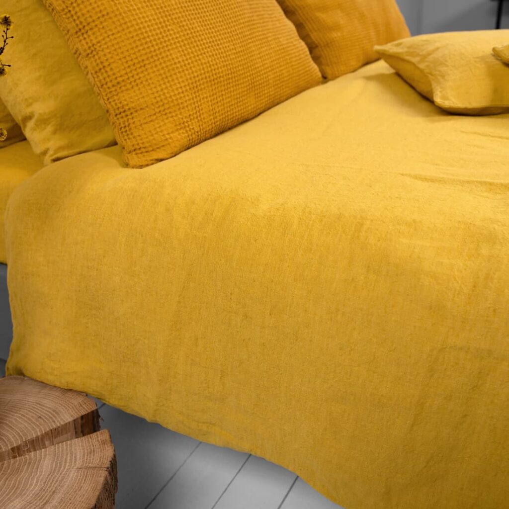 AMBERA Sengetøy 3 mustard yellow duvet cover, washed