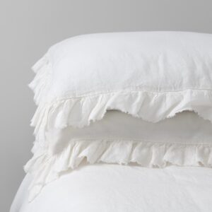 PROVANCE Sengetøy hvit 17 off white linen pillow cases