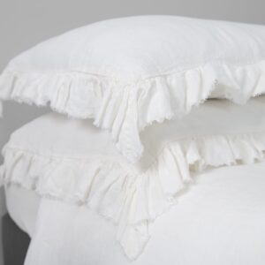 PROVANCE Sengetøy hvit 18 off white linen pillow cases, washed