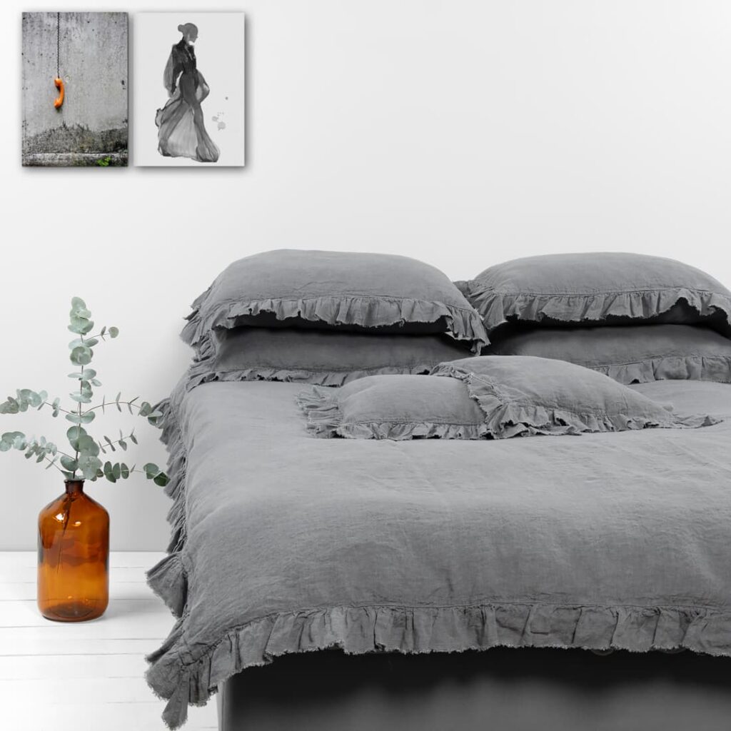 provance dark grey bedlinen