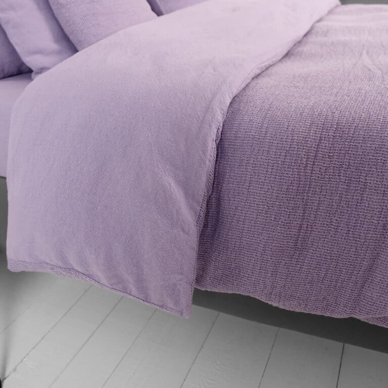 rolay lilac duvet cover, one side waffle, other-plain