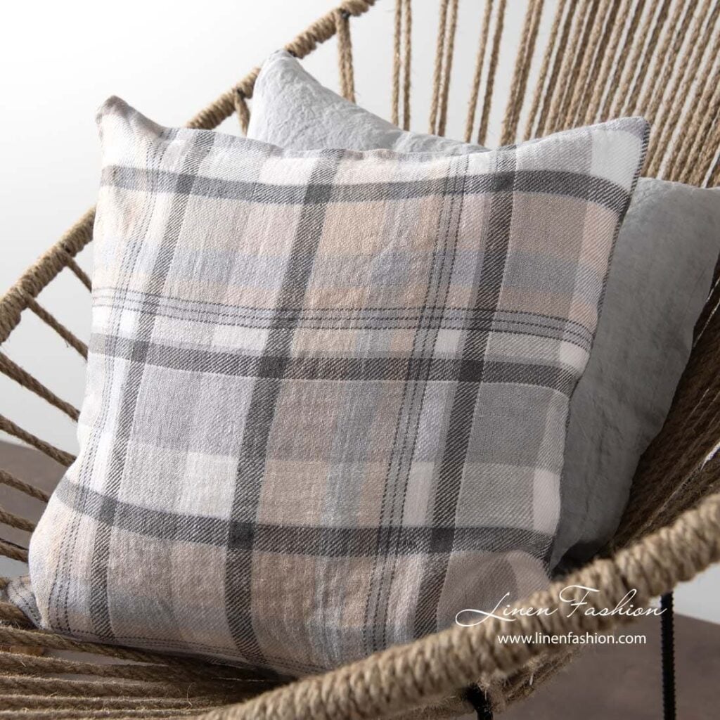 Grey linen cushion cover, jara.