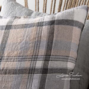 JARA Putetrekk grå 8 100% linen cushion cover in grey.