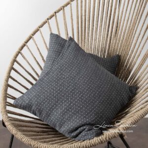 Dark grey linen cushion cover, mega.
