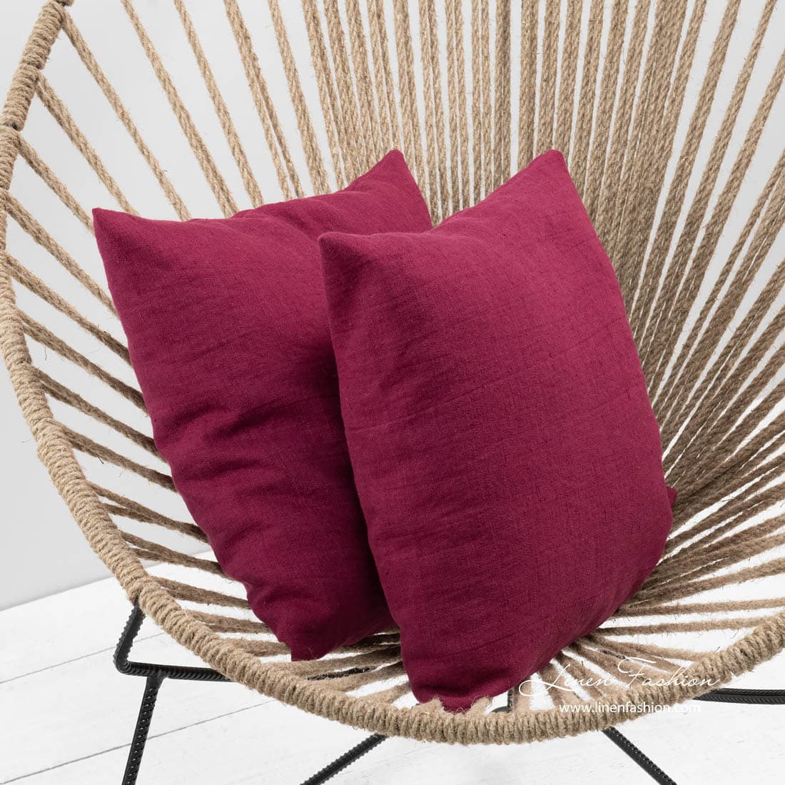 Dark red cushion cover, cherry.