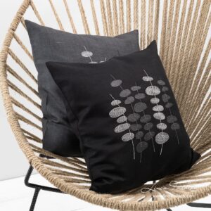 Black cushion cover, ULA.