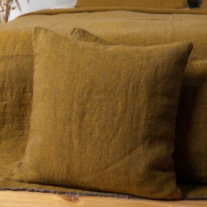 linen yellow diamond cushion cover