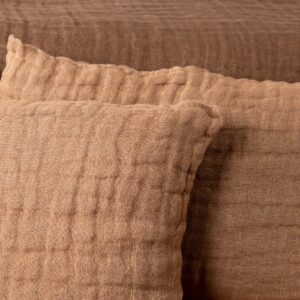 light brown linen cushion cover with zipper