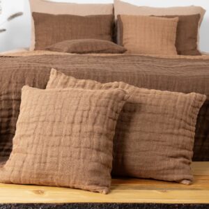 light brown linen cushion cover