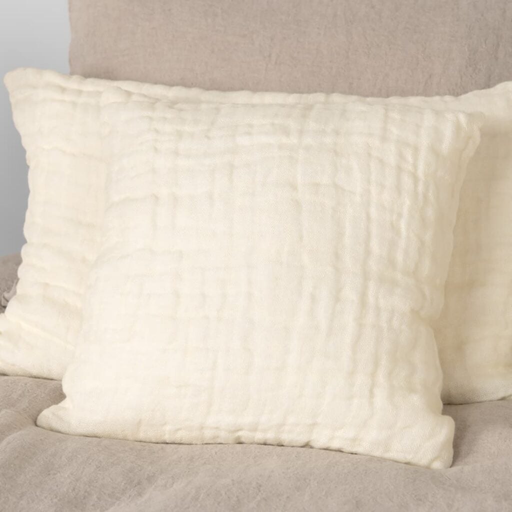 cream linen cushion cover
