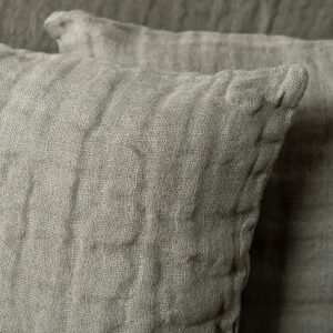 FONDA Putetrekk grå 5 grey linen cushion cover with zipper
